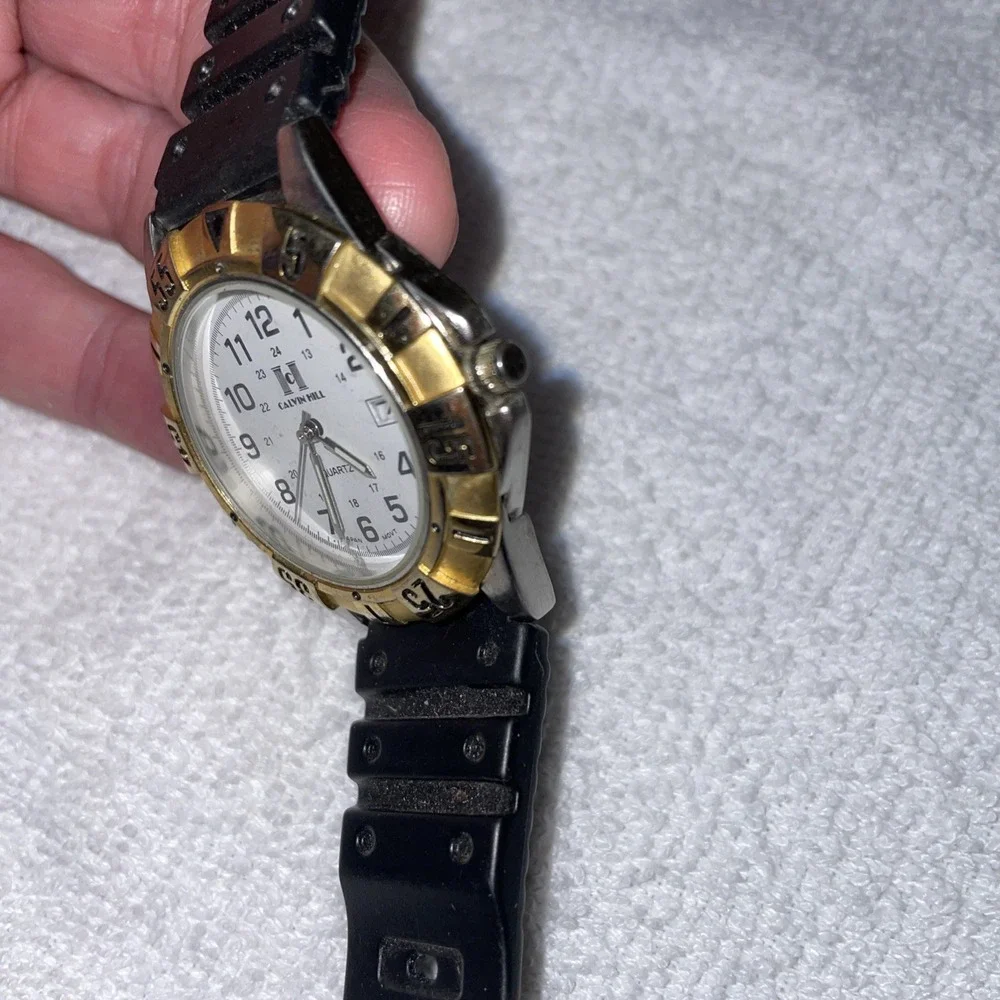 Vintage Calvin Hill  Watch Mens Gold Silver Two Tone #c3